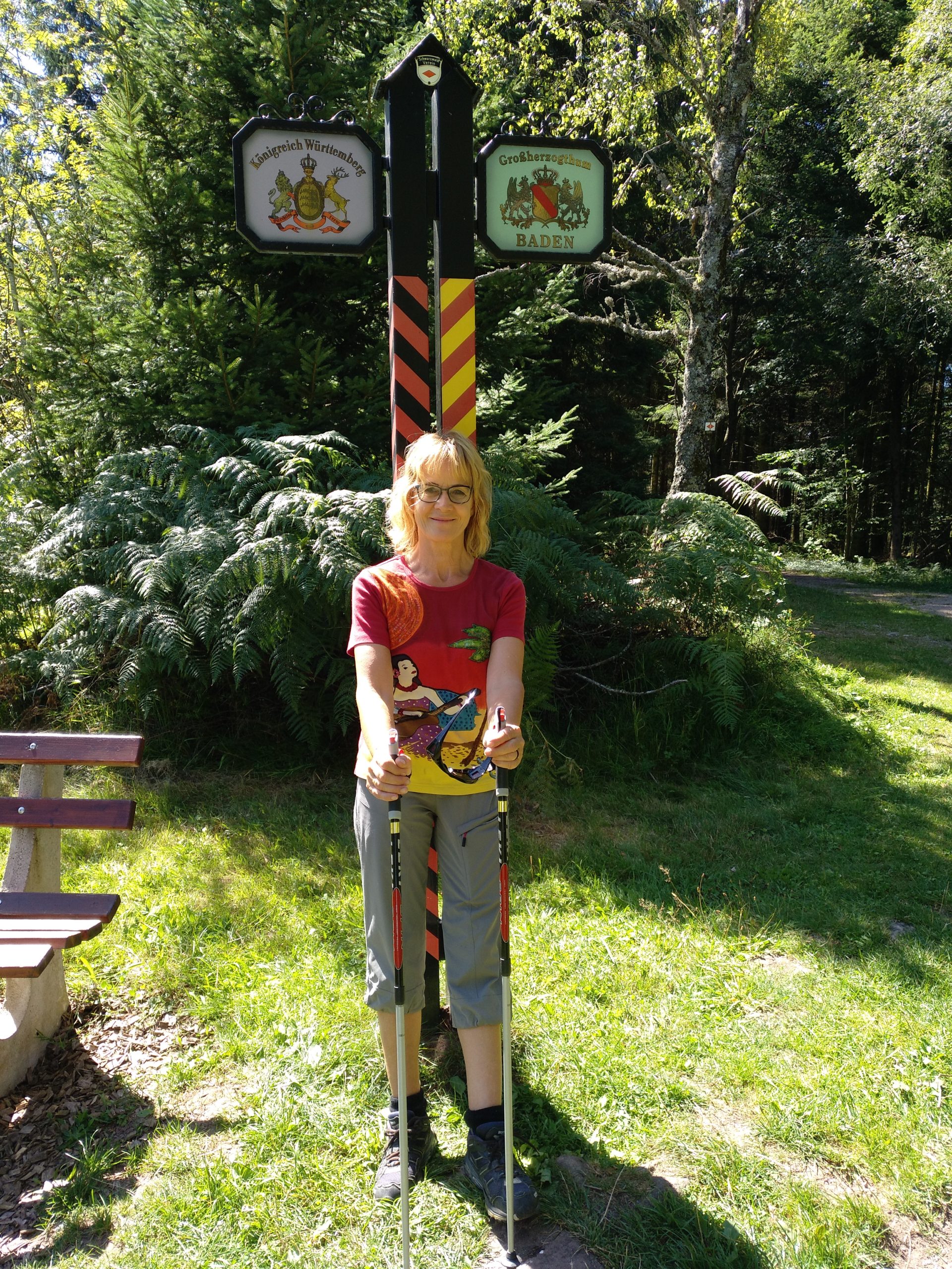 Eva Fitz auf der Grenze zwischen Könirgreich Würrtemberg und Großherzogtum Baden